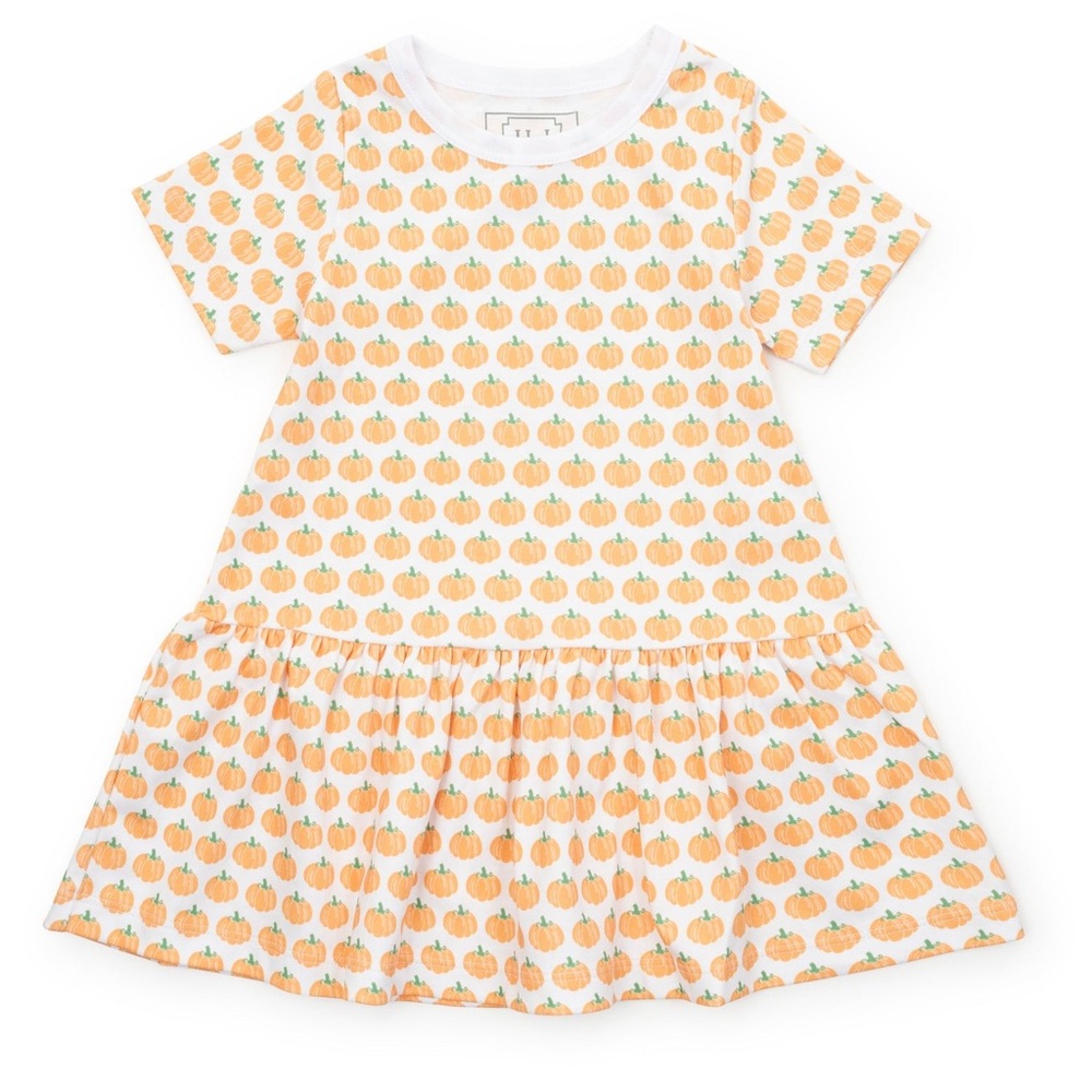 Lila and Hayes Lottie Girls Dress in Harvest Pumpkin